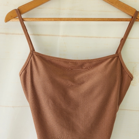 Aerie Brown Textured Swimsuit - Picture 8 of 10